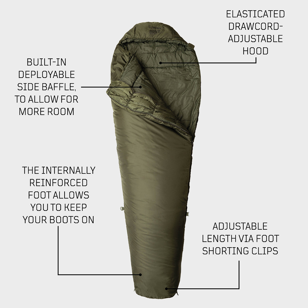 Snugpak Softie 9 Harrier Military Sleeping Bag in Green, Black Snugpak Softie 9 Harrier Military Sleeping Bag in Green, Black